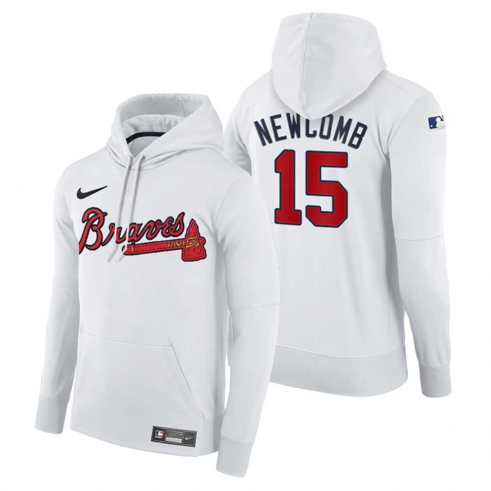 Men Atlanta Braves 15 Newcomb white home hoodie 2021 MLB Nike Jerseys Men Atlanta Braves 15 Newcomb white home hoodie 2021 MLB Nike Jerseys